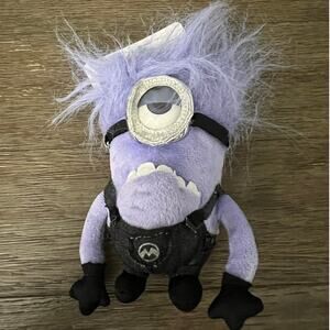 Despicable Me 2 Purple‎ EVIL MINION Purse Clip Plush With Hang Tag